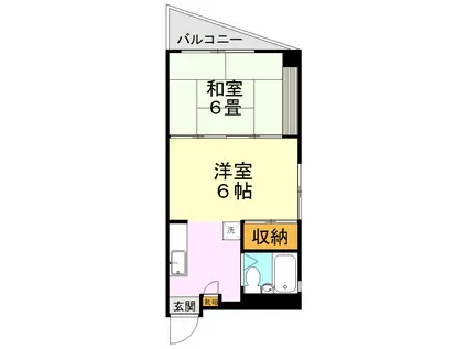 レオマンション祗園橋(2K/2階)の間取り写真