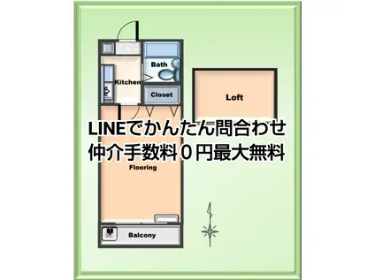 西武新宿線 東伏見駅 2階/OMORI HEIGHTS(ワンルーム/2階)の間取り写真