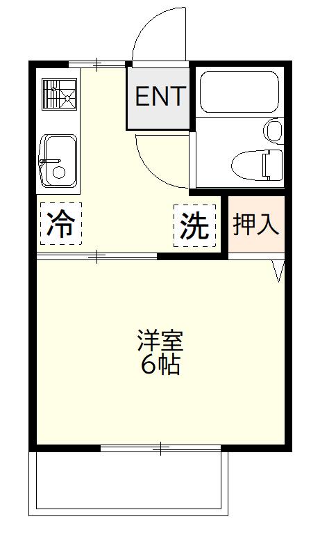 シャトレA(1K/2階)の間取り写真