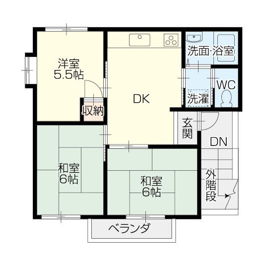 クラタハイツ(3DK/2階)の間取り写真