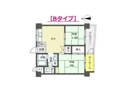 サンピア泉ヶ丘(2DK/9階)の間取り写真