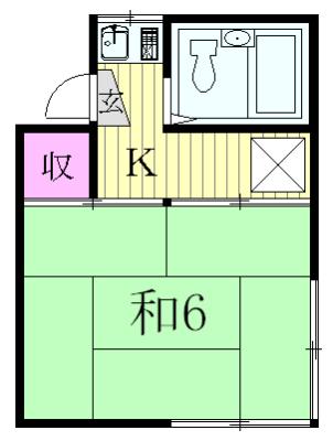 国土セントラル(1K/2階)の間取り写真