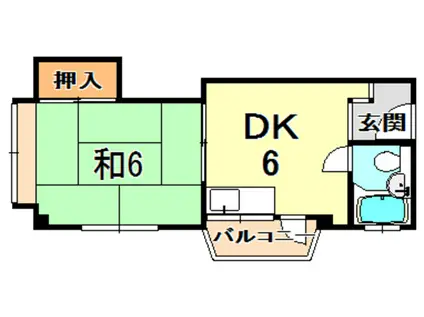 グランディア六甲道駅前(1DK/5階)の間取り写真