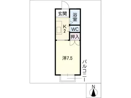メゾンプルミエ(1K/2階)の間取り写真