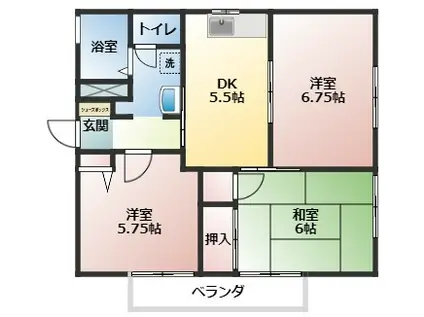 アヴァンセ(3DK/1階)の間取り写真