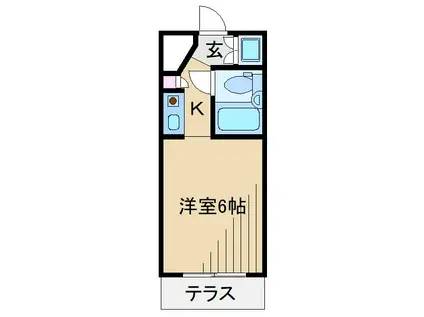 大倉山アーバンライフ(1K/1階)の間取り写真