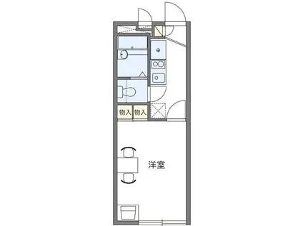 レオパレスSHIROYAMA V(1K/1階)の間取り写真