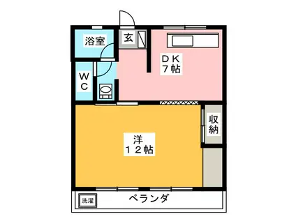 メゾン阿曽(1DK/2階)の間取り写真
