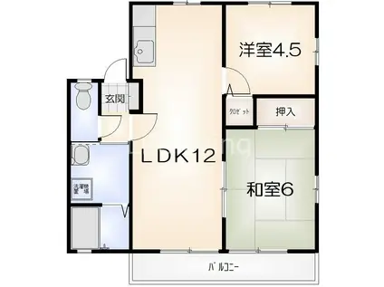 レトア三軒屋(2LDK/2階)の間取り写真