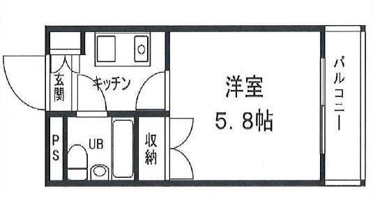 グリーンハイツ南駅前(1K/7階)の間取り写真