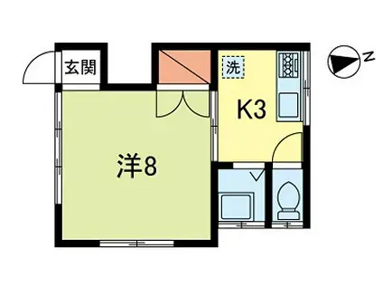 尾崎荘(1K/1階)の間取り写真
