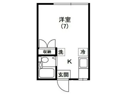 サンハイム遠矢塚(ワンルーム/2階)の間取り写真
