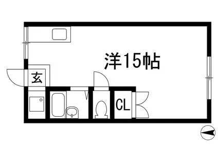 フジマンション(ワンルーム/4階)の間取り写真