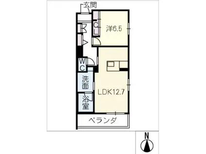 シャーメゾン三里(1LDK/1階)の間取り写真