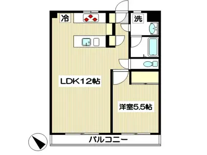松本ハイツ(1LDK/4階)の間取り写真