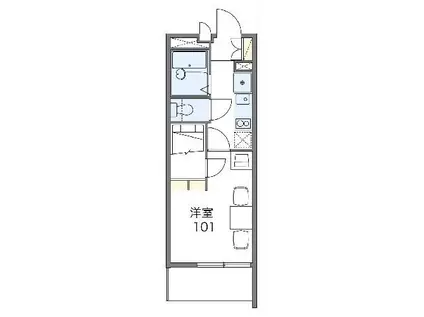 レオパレスコンパートメントII(1K/2階)の間取り写真