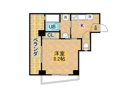 アーバス金屋町(1K/6階)の間取り写真