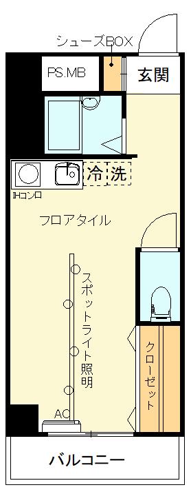 ローゼンボア(ワンルーム/3階)の間取り写真