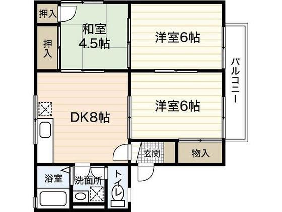 ファミール隅田A棟(3DK/2階)の間取り写真