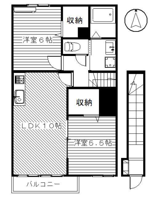 ファーストレジデンス(2LDK/2階)の間取り写真