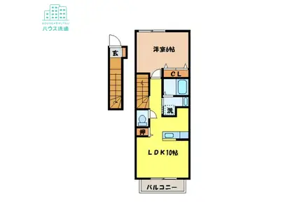 サンモールヒルズ(1LDK/2階)の間取り写真