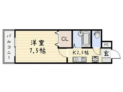 ルネッサンスTOEI田町(1K/8階)の間取り写真