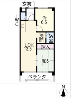 アビタマルフクII(2LDK/3階)の間取り写真