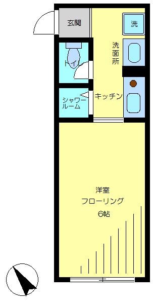 菅田ビル(ワンルーム/2階)の間取り写真