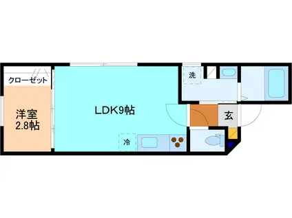 SOLANA(1LDK/2階)の間取り写真