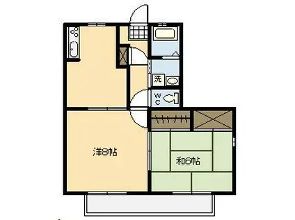 フォレストモールA棟(2DK/2階)の間取り写真