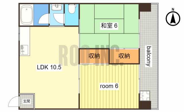 リノグランベル姫路(2LDK/4階)の間取り写真