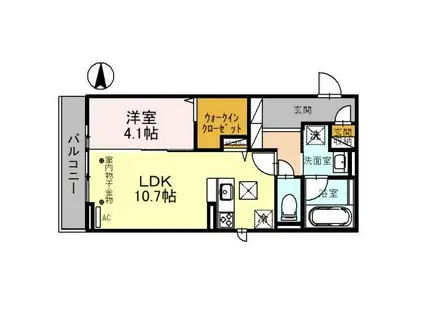 D-ノース(1LDK/1階)の間取り写真