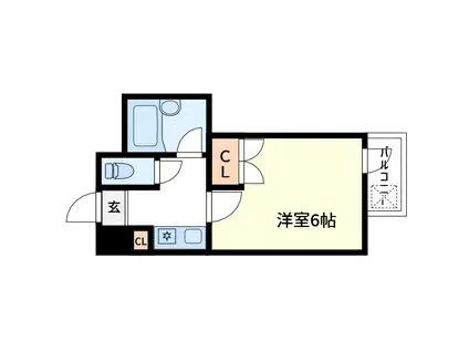 グリーンターフ南行徳(1K/4階)の間取り写真