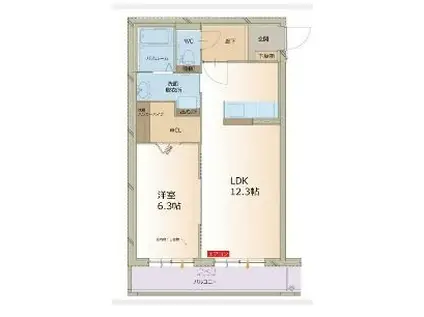 NBマンションI(1LDK/1階)の間取り写真