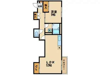 パームコート22(1LDK/3階)の間取り写真