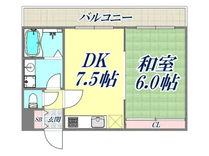ルナハイム(1LDK/2階)の間取り写真