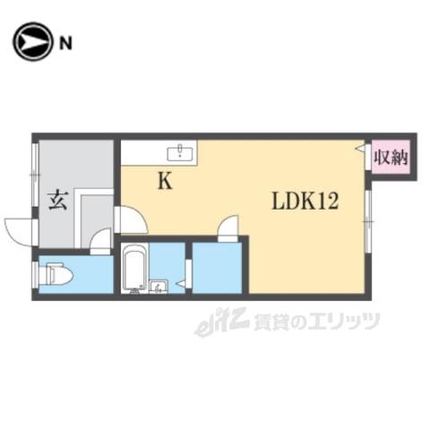 リュミエール・ベル(ワンルーム/1階)の間取り写真