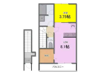 ELF妻鳥(1LDK/2階)の間取り写真