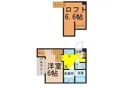 FELIZ新守西(1K/1階)の間取り写真