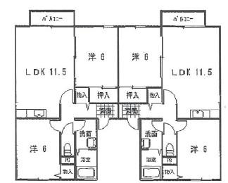 セジュールK(2LDK/1階)の間取り写真