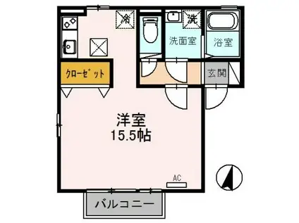 ハーベスト和田(ワンルーム/1階)の間取り写真