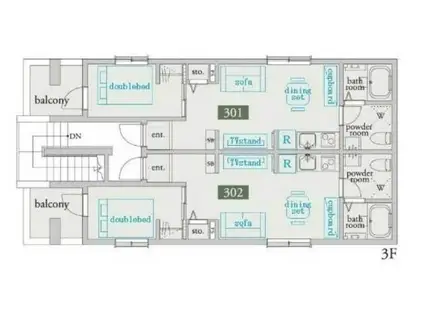 アーベインテラス浅草(1LDK/3階)の間取り写真