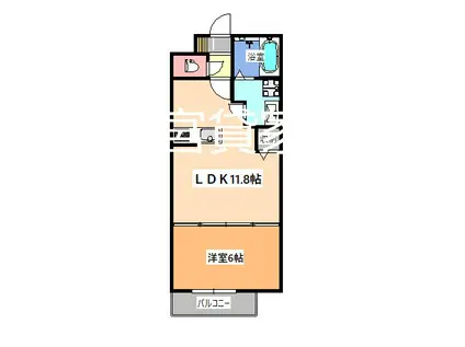 ラミューズ宮みらい(1LDK/5階)の間取り写真