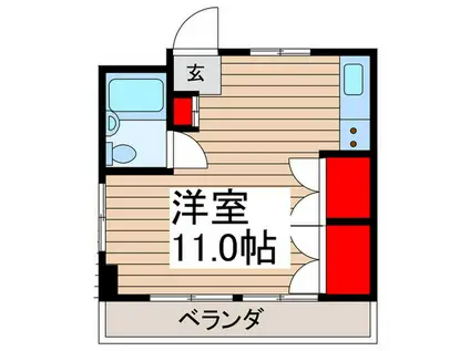 峰正ハイツ(ワンルーム/3階)の間取り写真