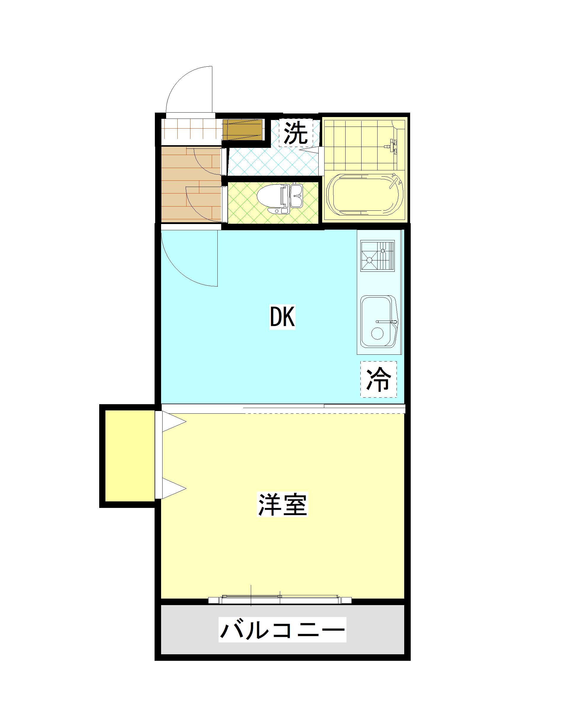 第2つつみビル(1DK/3階)の間取り写真