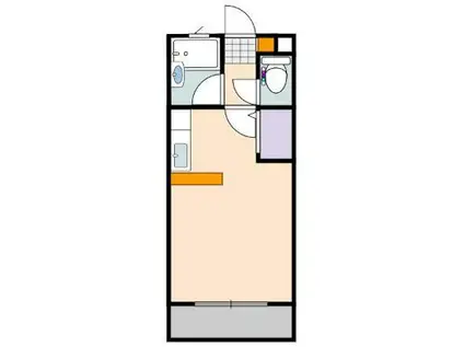 スカイパーク2(ワンルーム/3階)の間取り写真