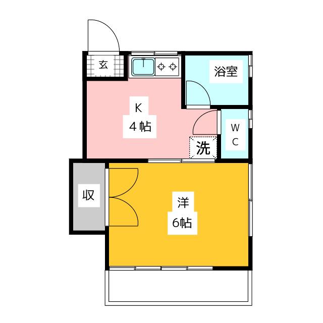 コーポ阿川(1K/2階)の間取り写真