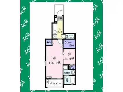 エターナル I(2K/1階)の間取り写真