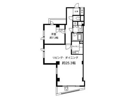 H&M南青山(1LDK/2階)の間取り写真