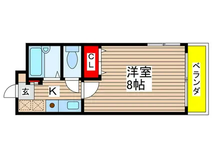 グレイス浅田II(1K/1階)の間取り写真